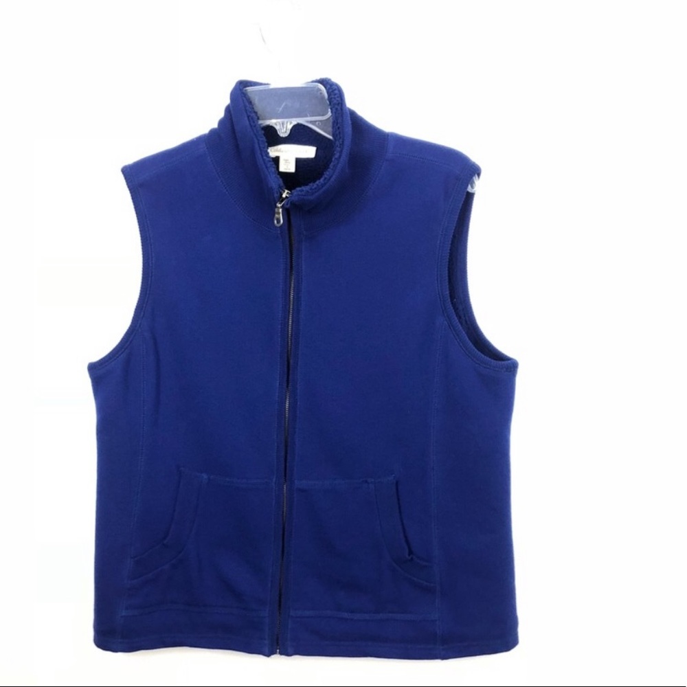 Coldwater Creek Blue Size Large Fuzzy Vest
